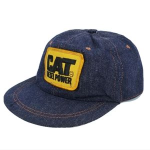 Vintage CAT Diesel Power Denim Blue Hat Youth Boys
